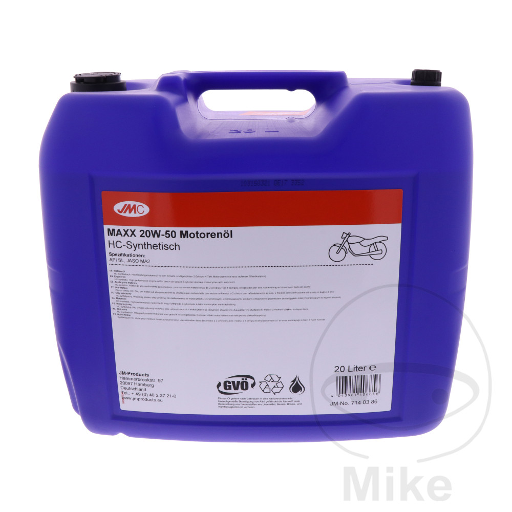 aceite de motor sintético para moto maxx 20w50 4t 20l