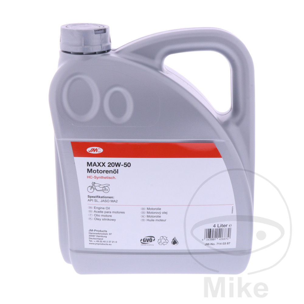 aceite de motor sintético para moto maxx 20w50 4t 4l
