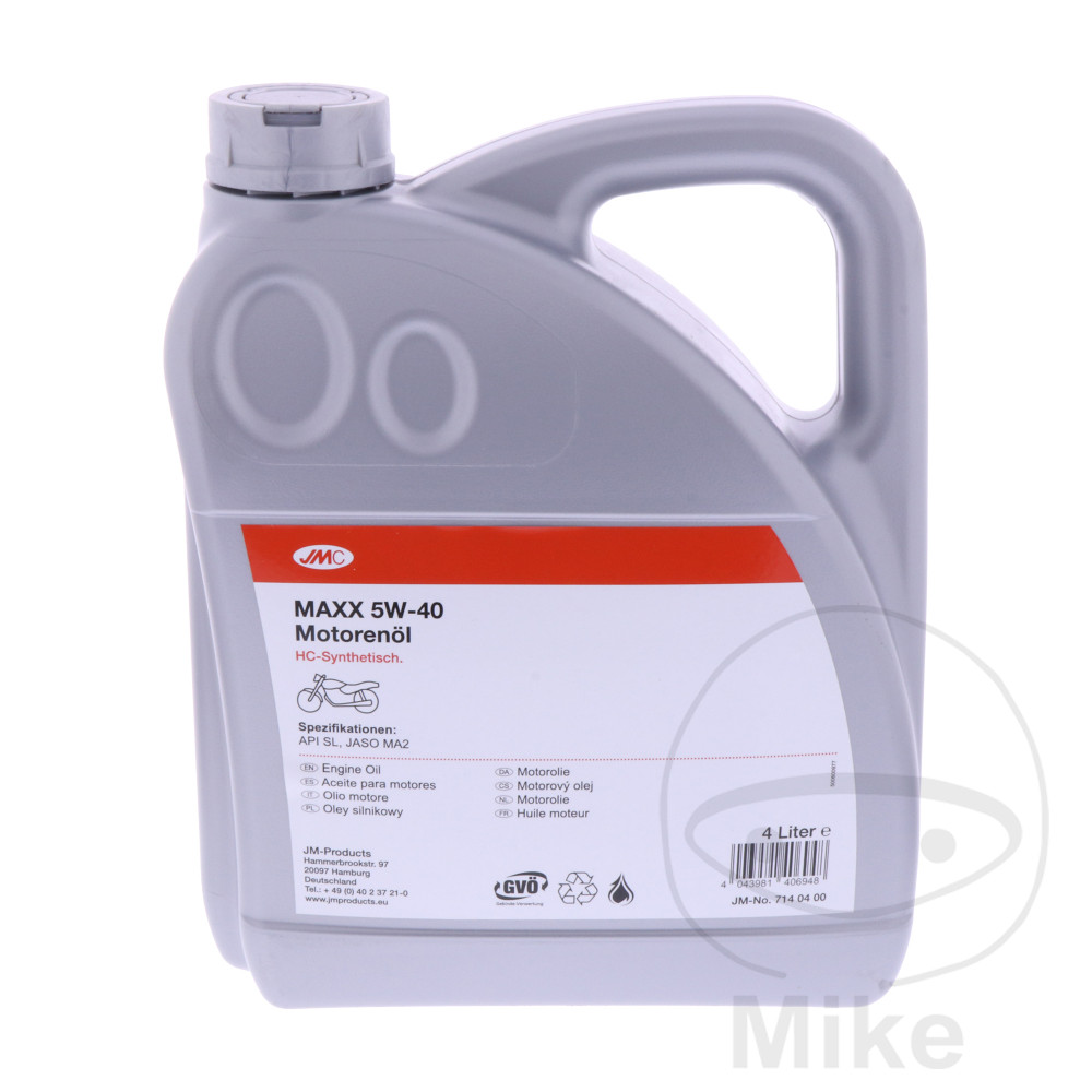 aceite de motor sintético para moto 5w40 4t 4l maxx hc-altn: 7140501