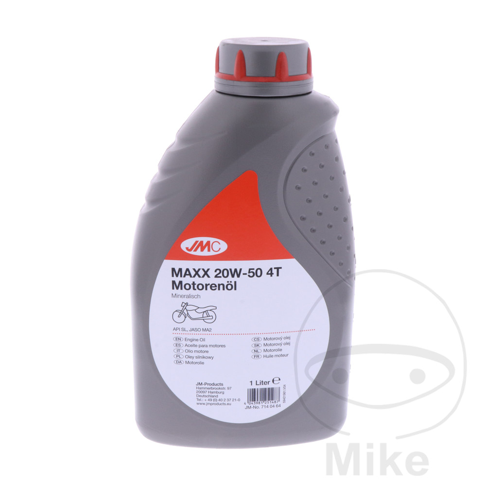 aceite de motor mineral para moto maxx 20w50 4t 1l