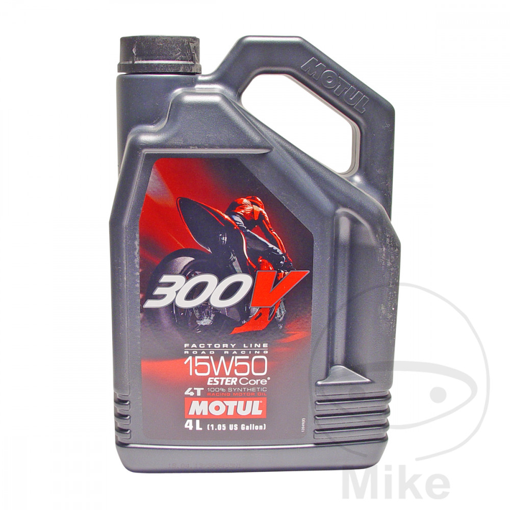 aceite de motor sintético para moto 15w50 4t 4l 
 300v fl road racing