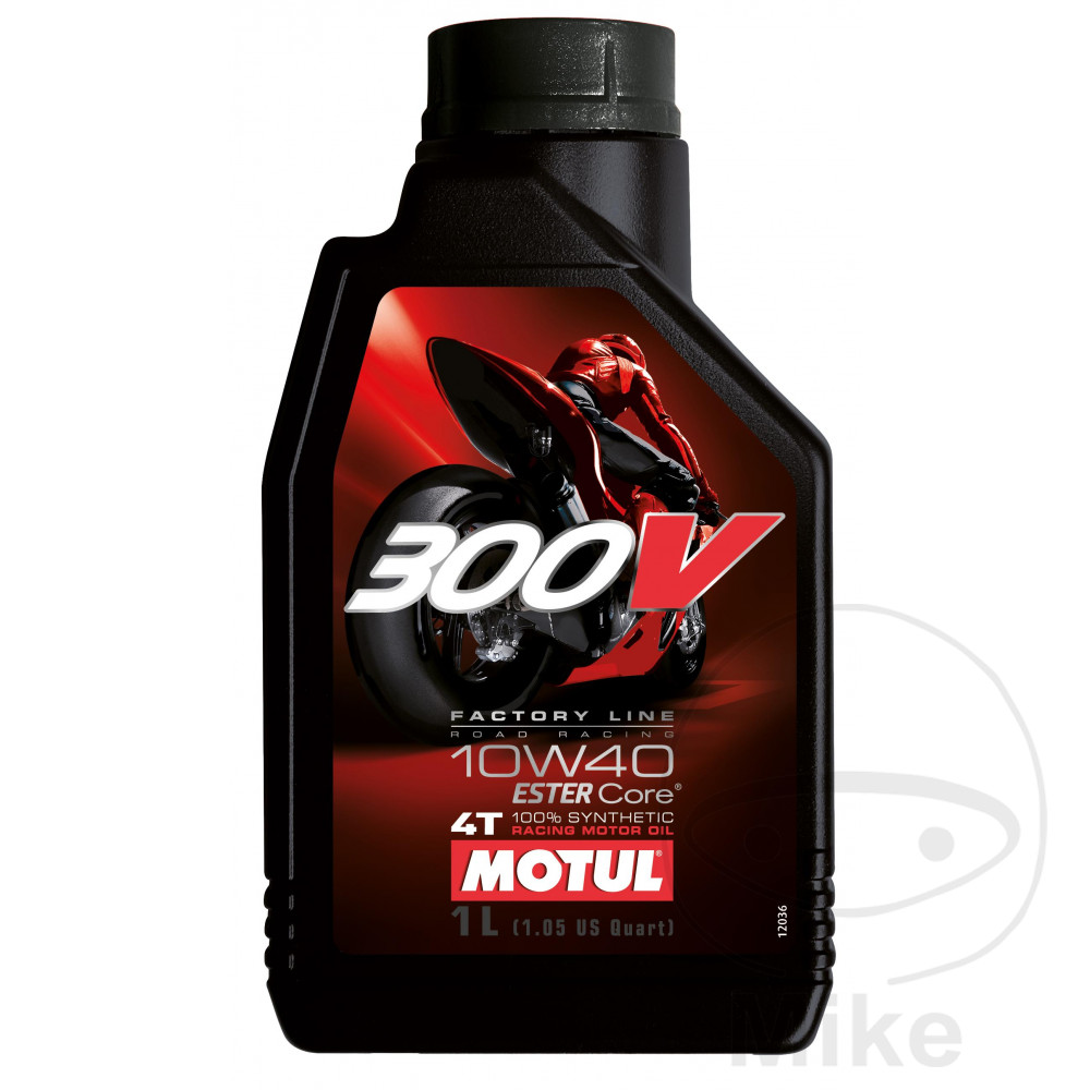 aceite de motor sintético para moto 10w40 4t 1l 
 300v fl road racing