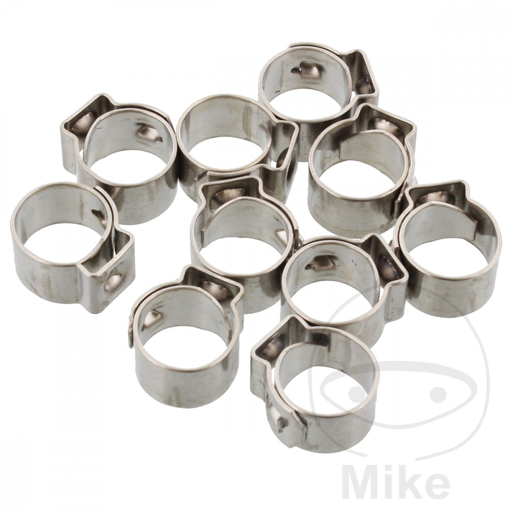 set abrazaderas ajustables ø 9 mm wd 7 mm stainless steel (10u)