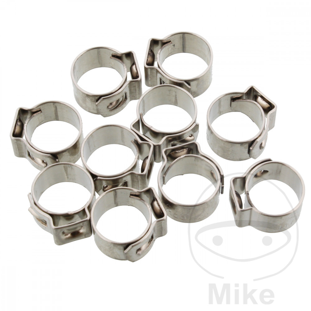 set abrazaderas ajustables ø 10 mm wd 7 mm stainless steel (10u)
