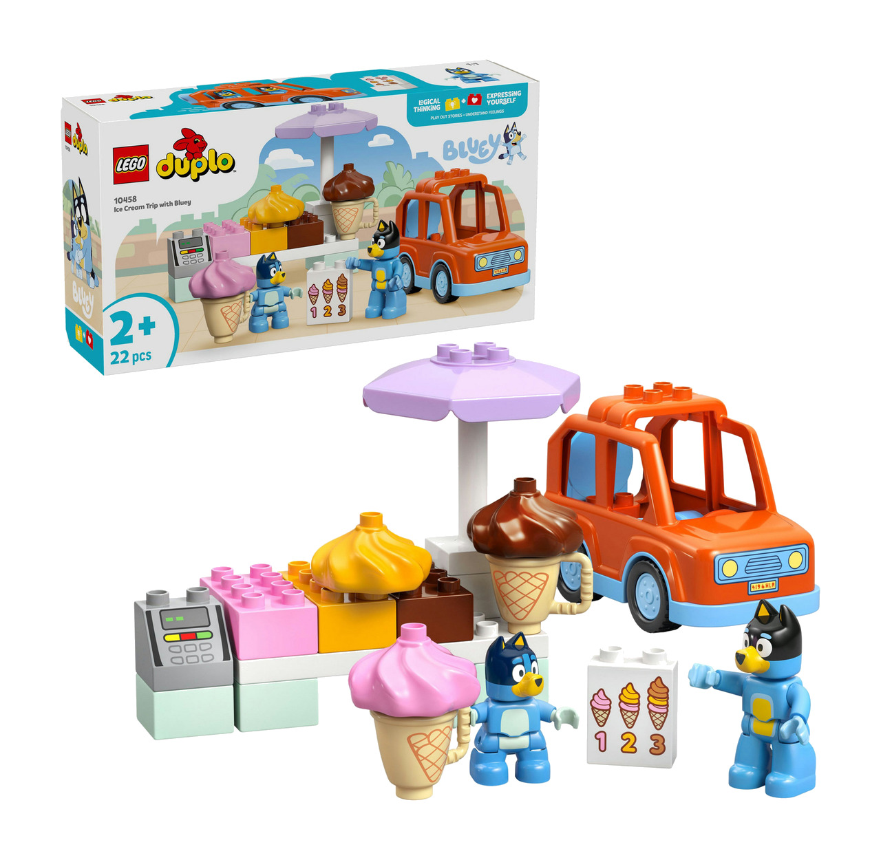 juego de construcción excursión a la heladería duplo bluey 10458