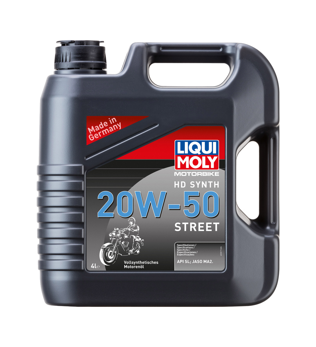 garrafa de aceite 100% sintetico hd 20w-50 street 4 l