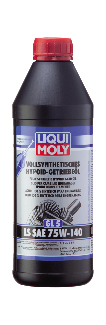botella aceite sintetico de transmision de cardan  bmw 75w-140 100 api gl5 1 l