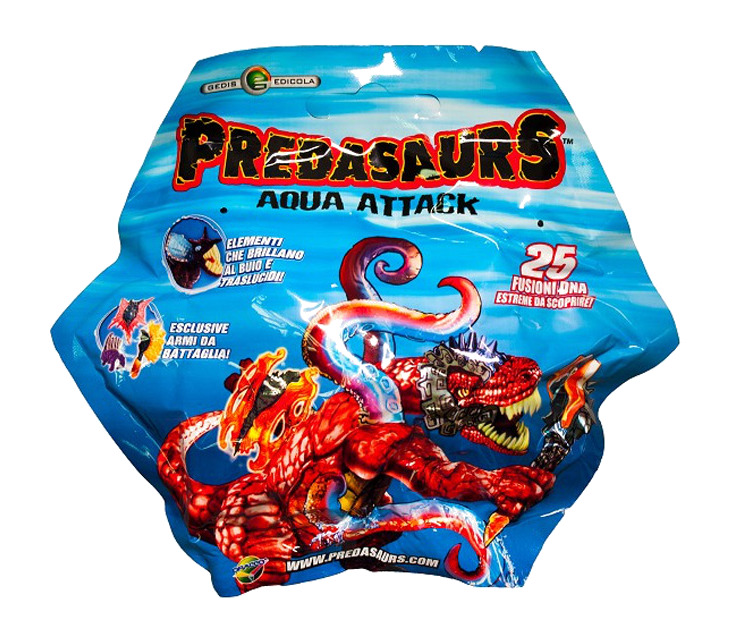 sobre de figura sorpresa coleccionable que brilla en la oscuridad modelo surtido predasaurs-aqua attack