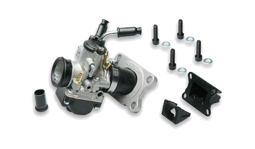 kit de carburador con starter a cable y caja de láminas malossi phbg 21 bs