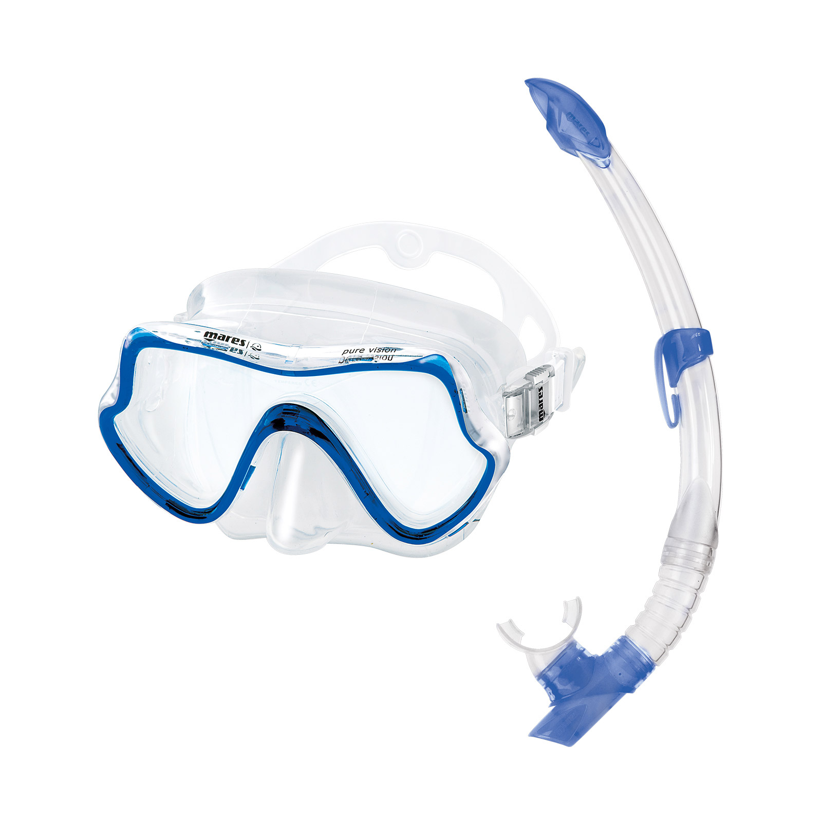 kit mascara y tubo snorkel buceo pure vision