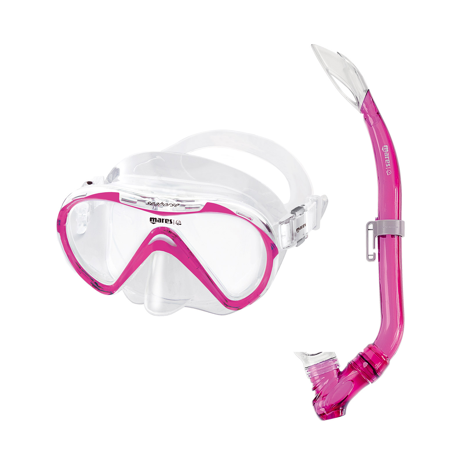 kit mascara y tubo snorkel buceo seahorse
