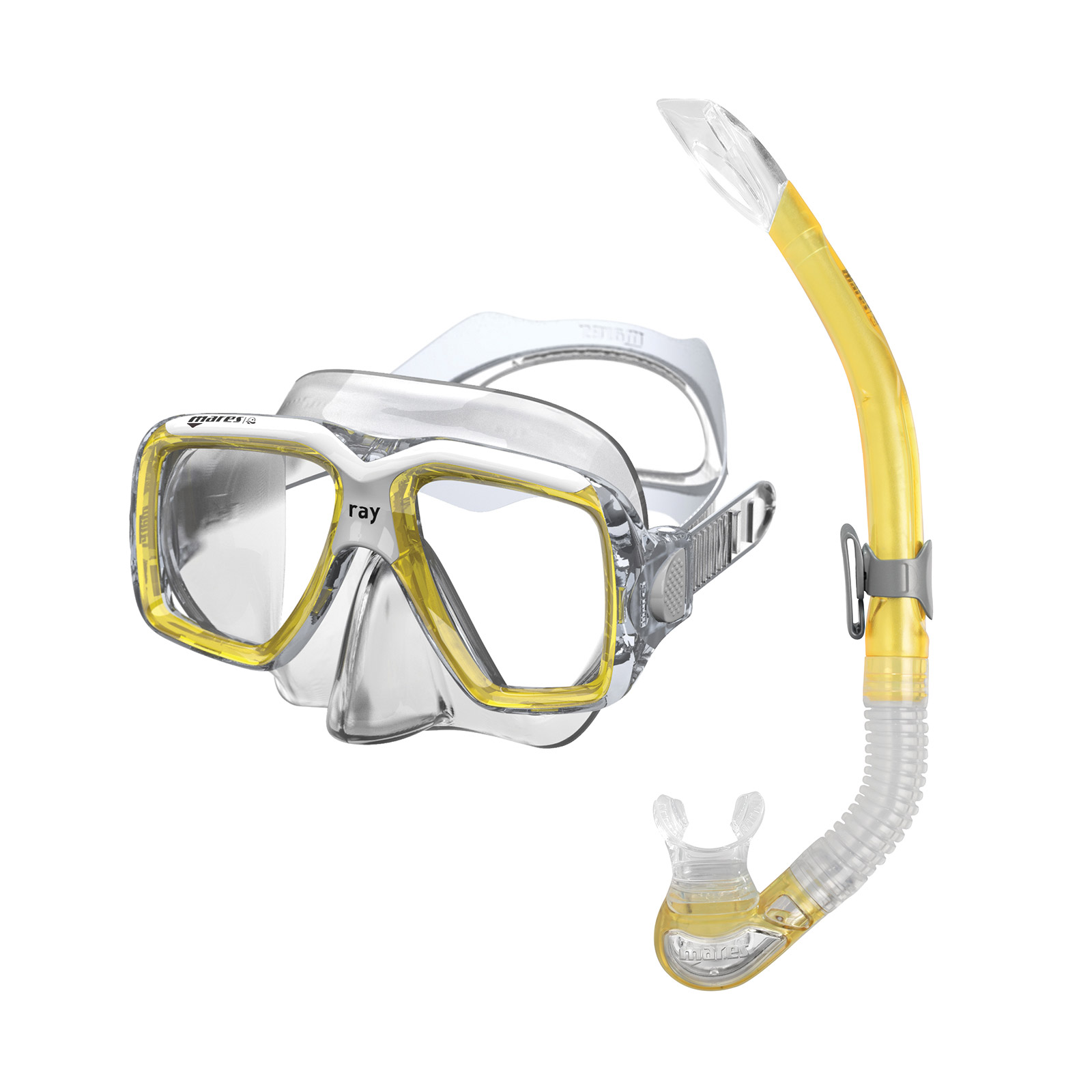 kit mascara y tubo snorkel buceo ray