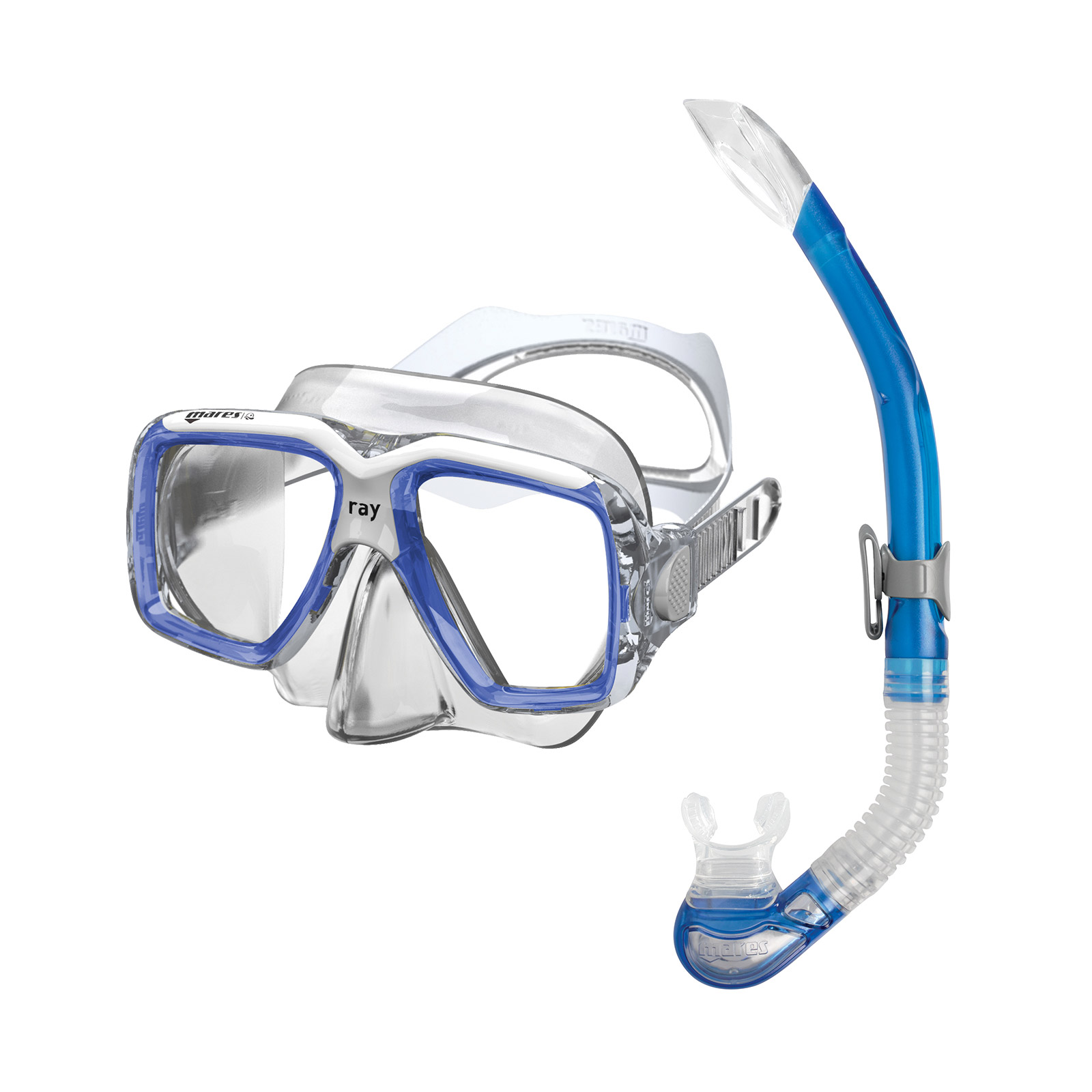 kit mascara y tubo snorkel buceo ray