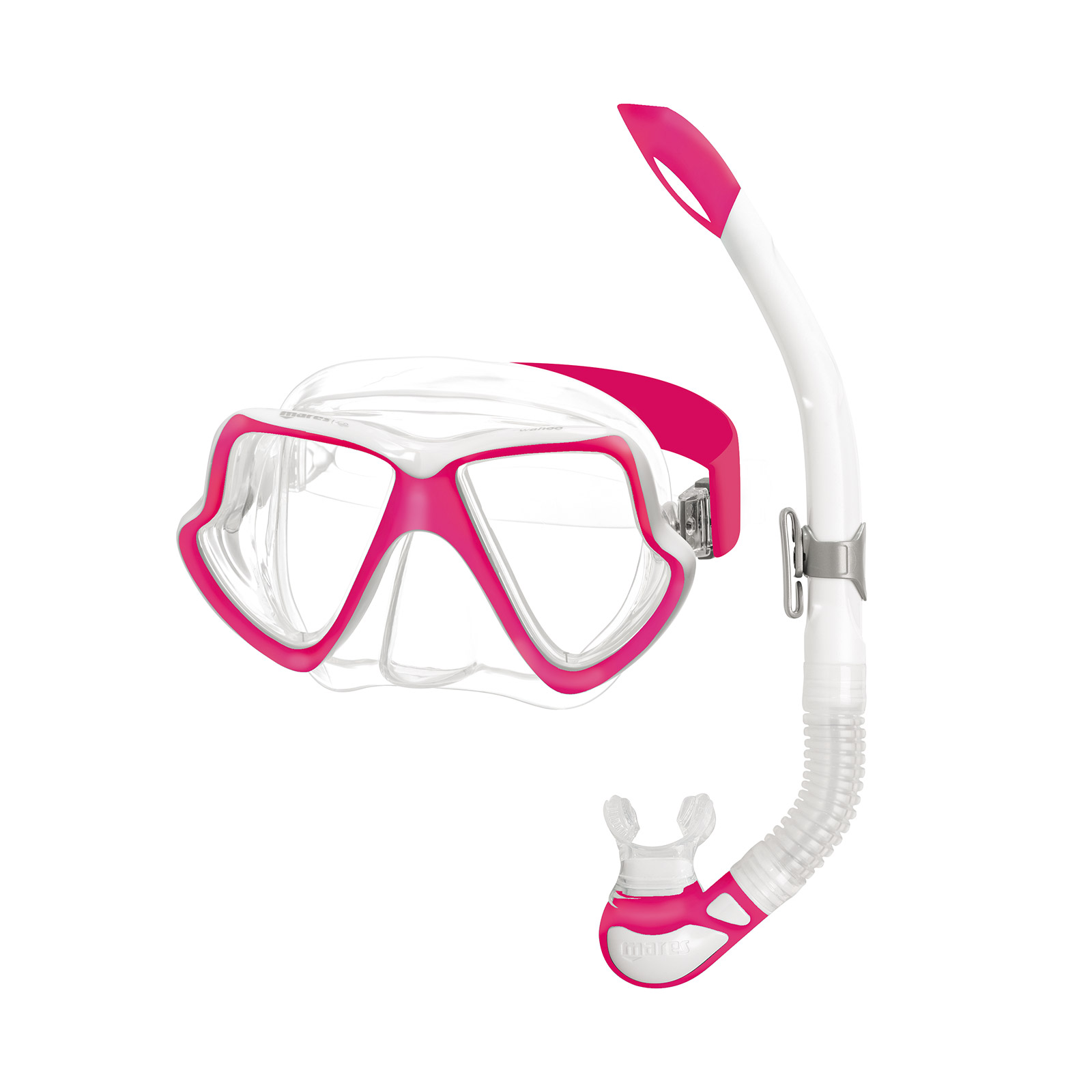 kit mascara y tubo snorkel buceo wahoo neon