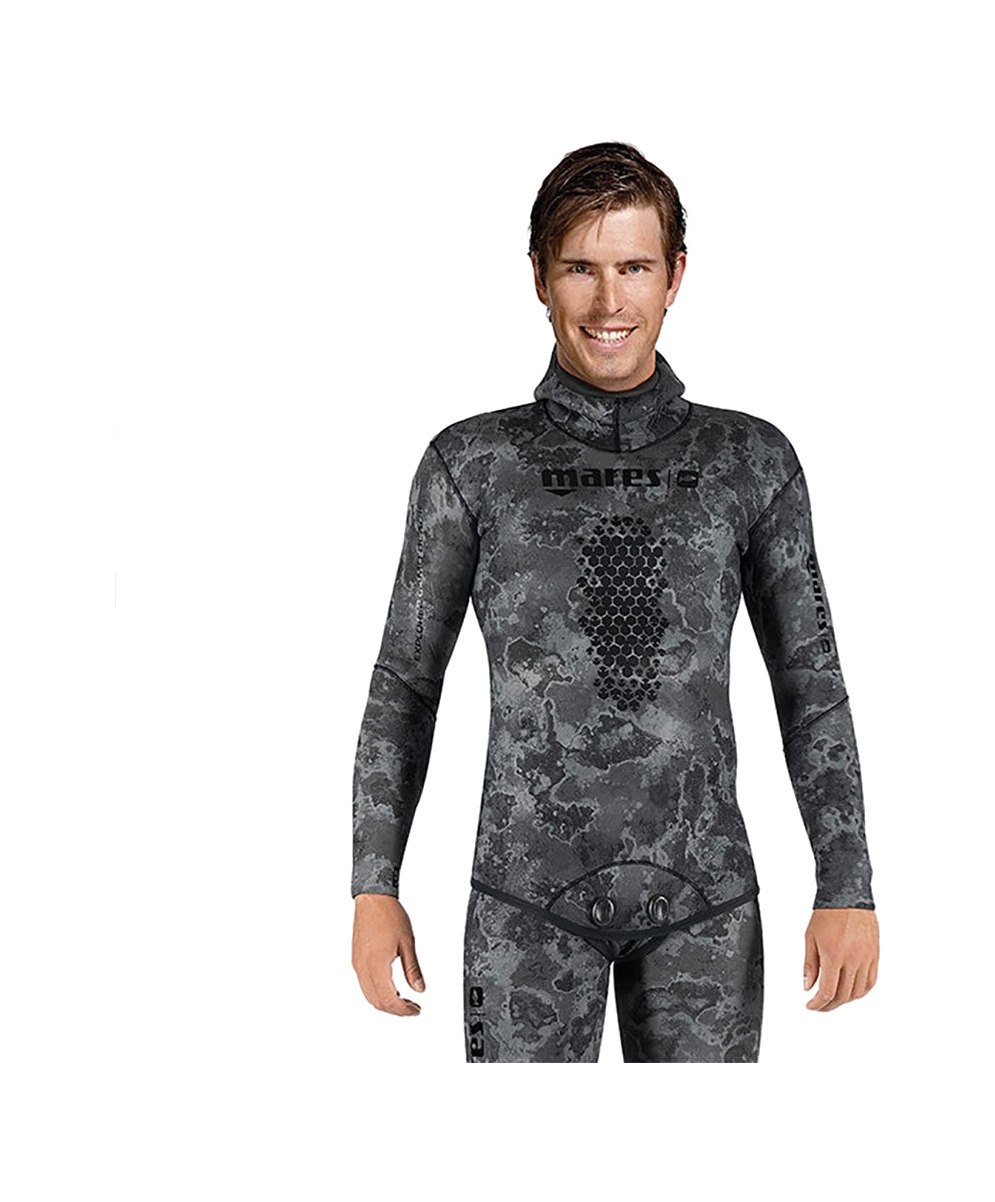 chaqueta neopreno pesca submarina explorer camo black 50 open cell