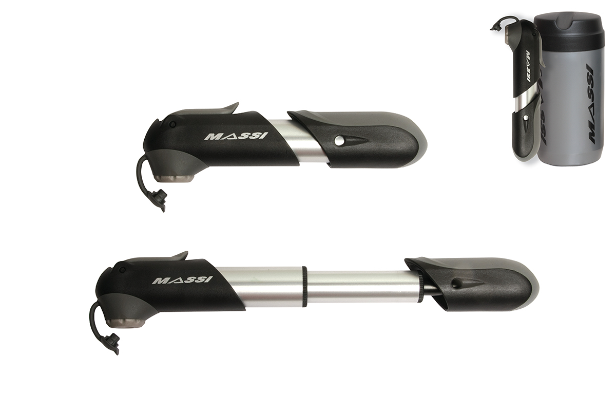inflador portátil telescópico con doble válvula para bicicletas