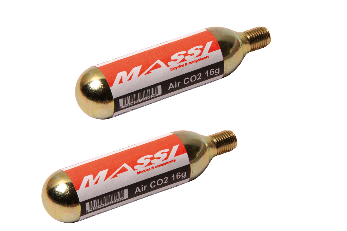pack de 2 cartuchos de co2 de 16g - recambio para inflar neumáticos de bicicleta y otros equipos