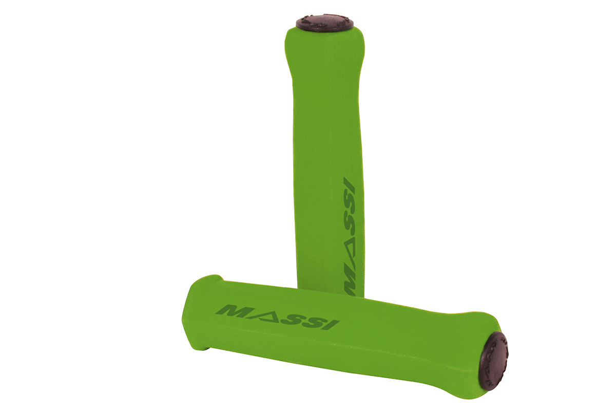 empuñaduras de espuma massi elite light para bicicletas en color rojo fluor y corcho