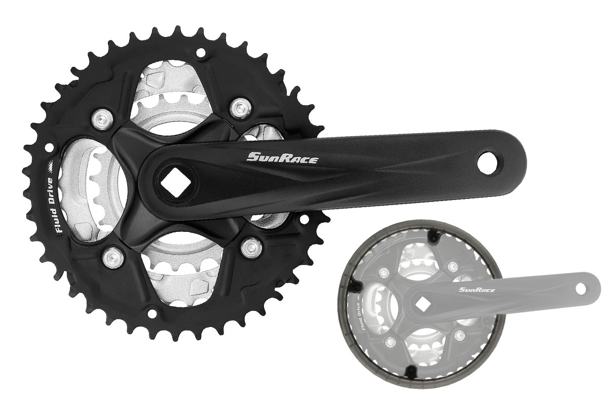platos y bielas sun race fcm500 7/8-v.42/34/24 para bicicleta de montaña