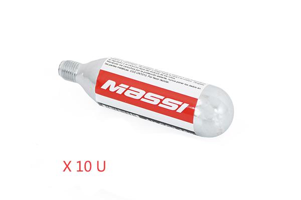 pack de 10 cartuchos de co2 de 16g para inflar tus neumáticos fácilmente - massi