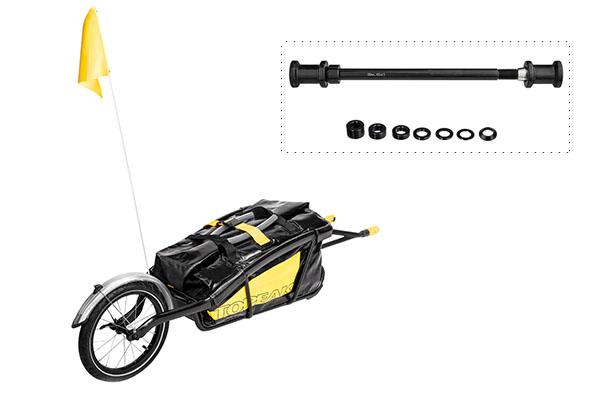 carro portabultos portaequipaje para bicicleta con bolsa y eje pasante