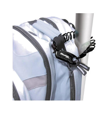 candado antirrobo espiral mosqueton combinacion 90cm 4u