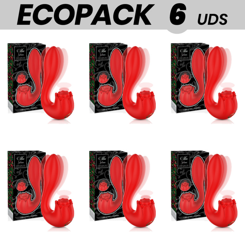 pack de 6 estimuladores de clítoris con vibración y golpeteo ecopack-selena