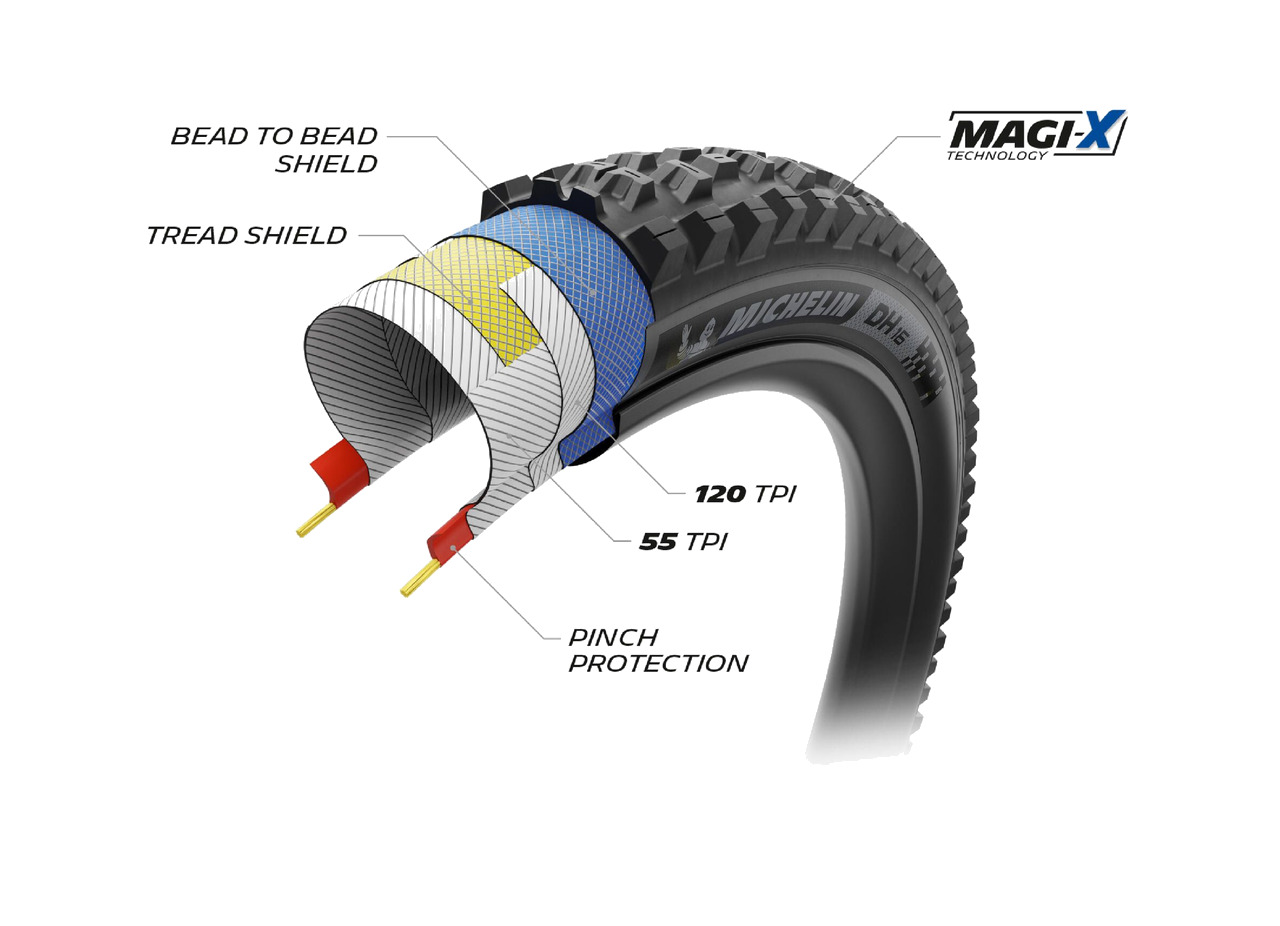 cubierta neumatico para bicicleta dh 16 trl 29x2.40 racing line plegable 61-622