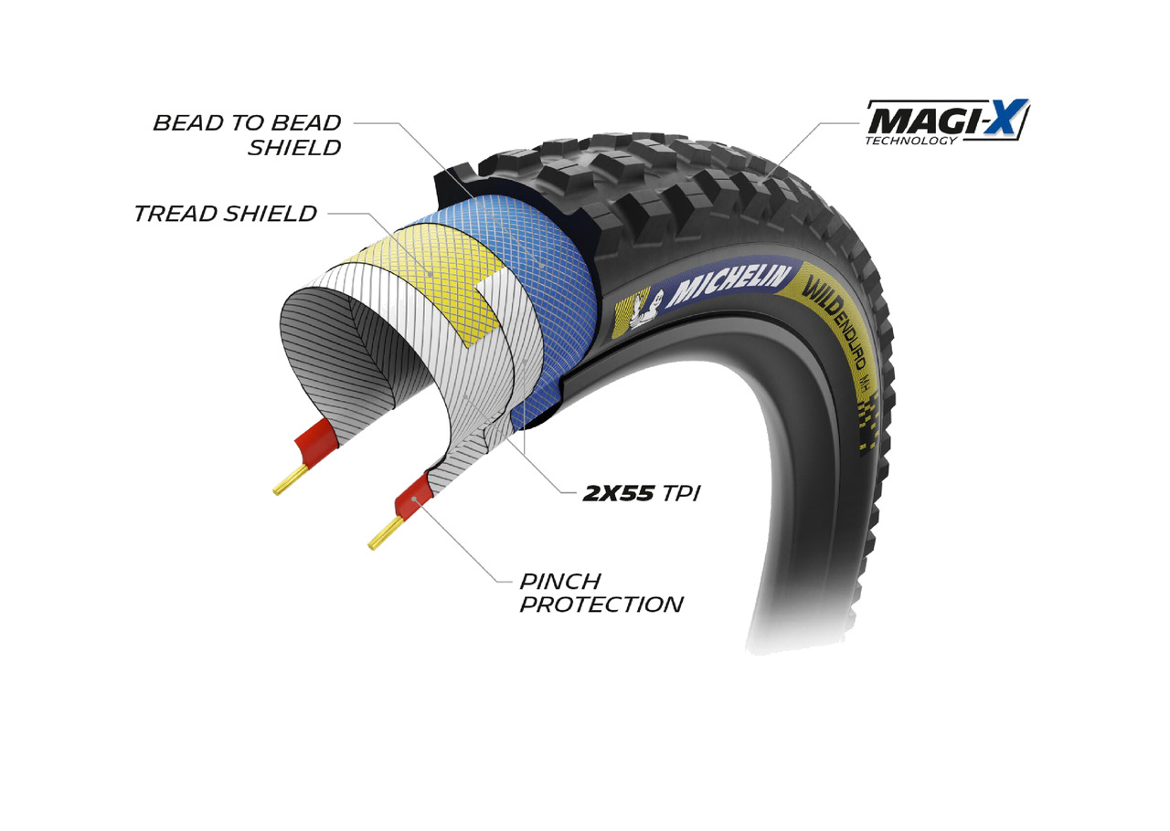 cubierta neumatico para bicicleta wild enduro mh 27.5x2.50 racing line plegable 63-584