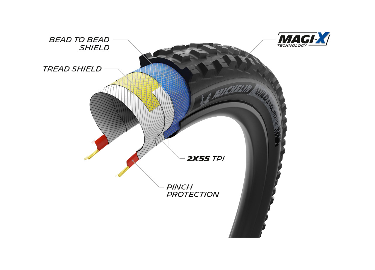 cubierta neumatico para bicicleta wild enduro ms 27.5x2.40 racing line plegable 61-584