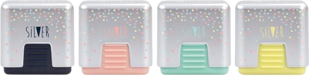 goma de borrar con funda protectora modelo surtido school 430 silver