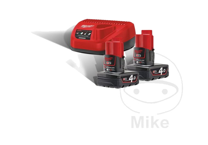set de arranque de batería + 2 baterías 12v 2x 4.0ahr