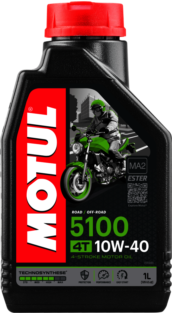 Aceite lubricante 4T 5100 10W40 1L para motos urbanas y de carretera - Photo 1/1