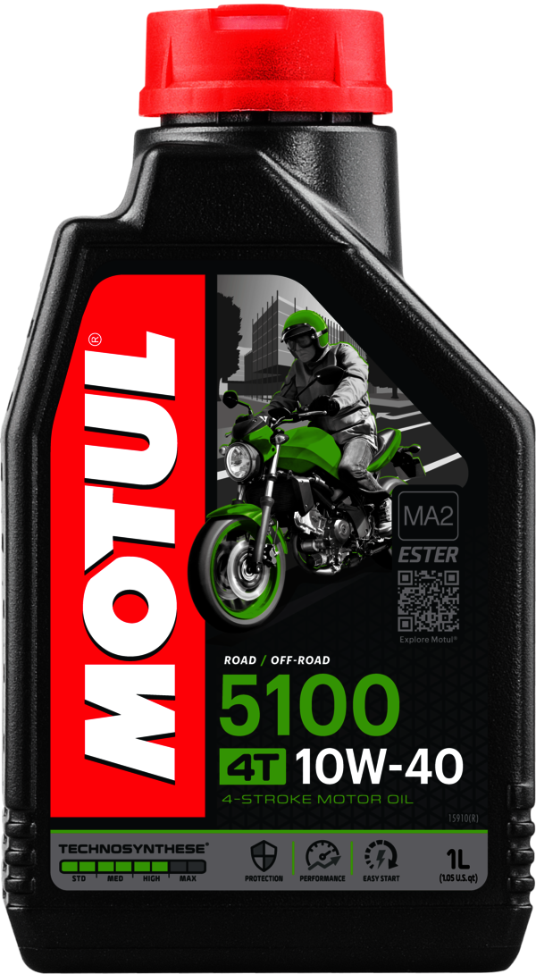 aceite lubricante 4t 5100 10w40 1l para motos urbanas y de carretera