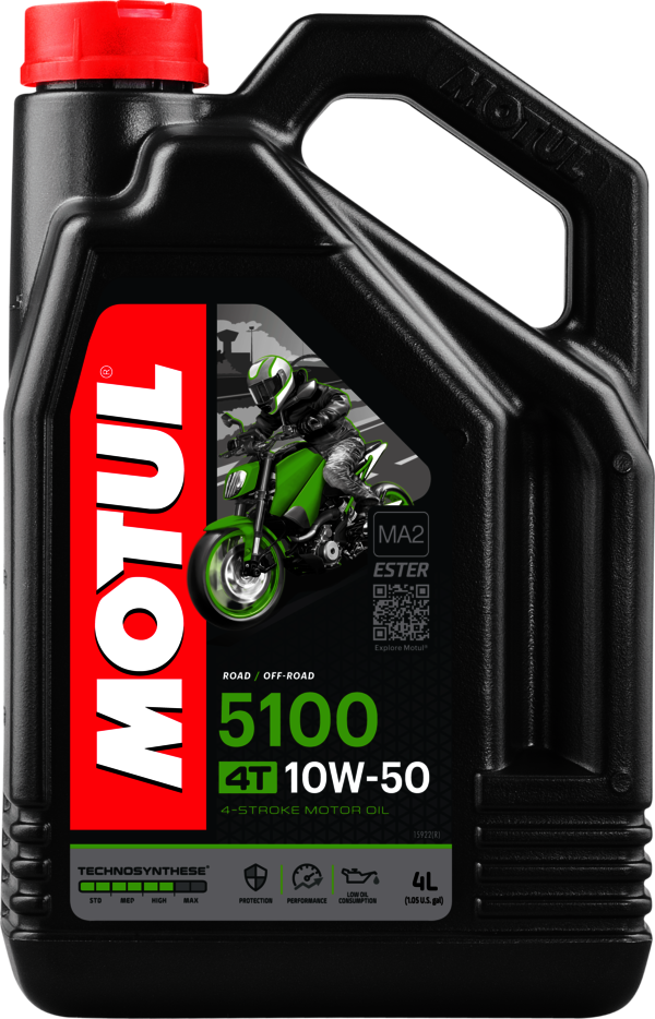 aceite lubricante 4t 5100 10w50 4l - motul, tecnología de ésteres