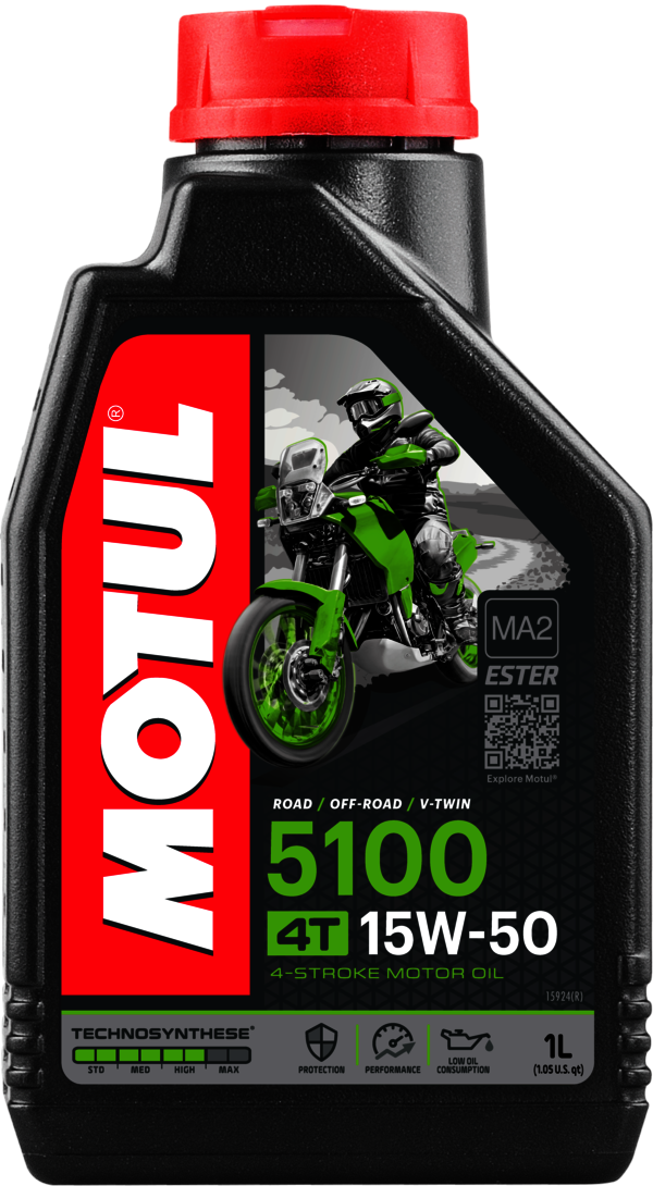 aceite lubricante 4t 5100 15w50 1l motul - lubricante technosynthese® para motos urbanas y de carretera