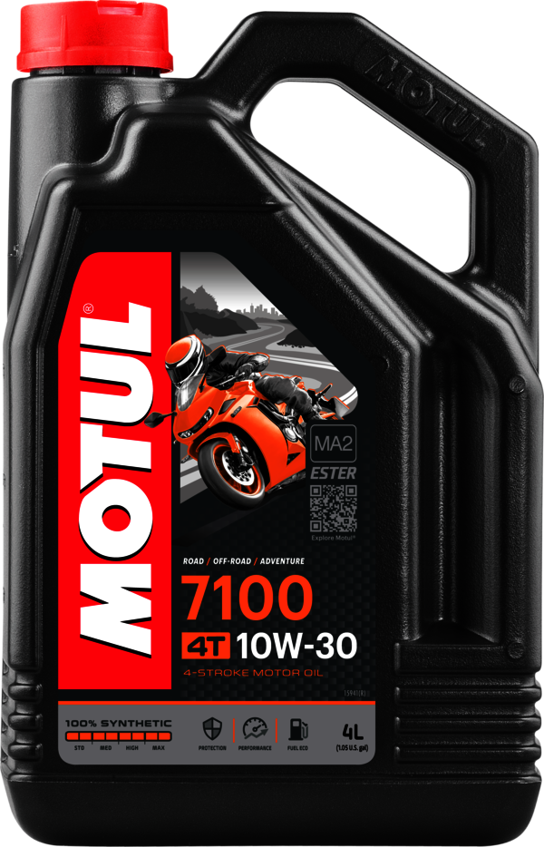 aceite lubricante 4t 7100 10w30 4t 4l - 100% sintético y fuel economy