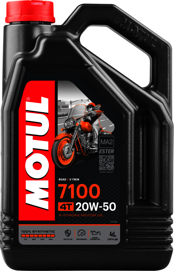 aceite lubricante 4t 7100 20w50 4l - 100% sintético con ahorro de combustible