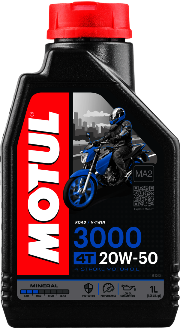 aceite lubricante 4t 3000 20w50 1l motul - lubricante mineral para motor