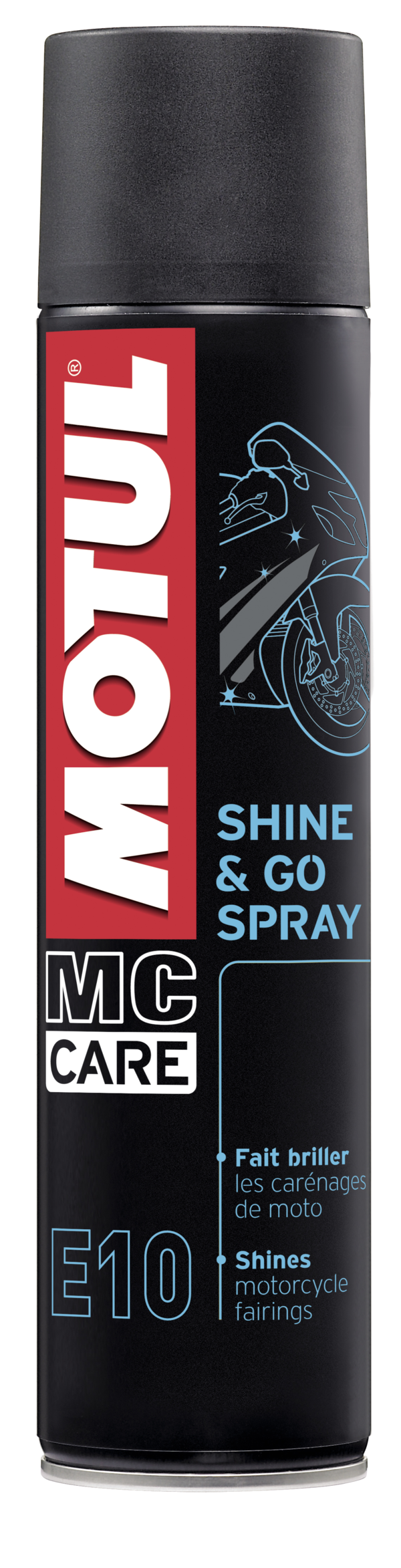 spray limpiador moto todos materiales e10 shine & go 0,4l - motul