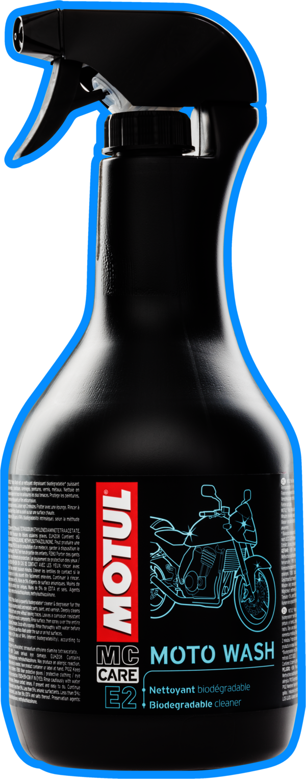 limpiador y desengrasante biodegradable e2 moto wash 1 l - cuidado completo para tu motocicleta
