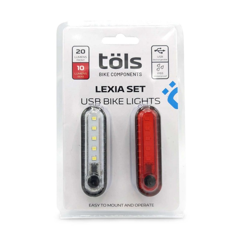 set luces bicicleta delantera + trasera lexia usb