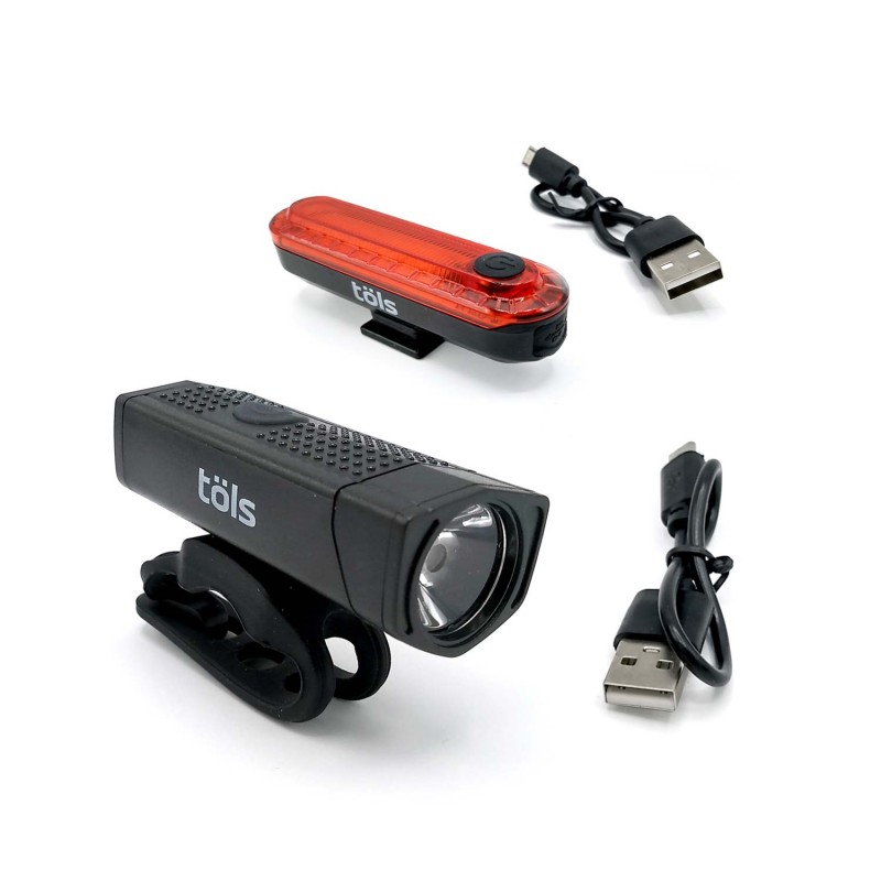 luz delantera + trasera usb