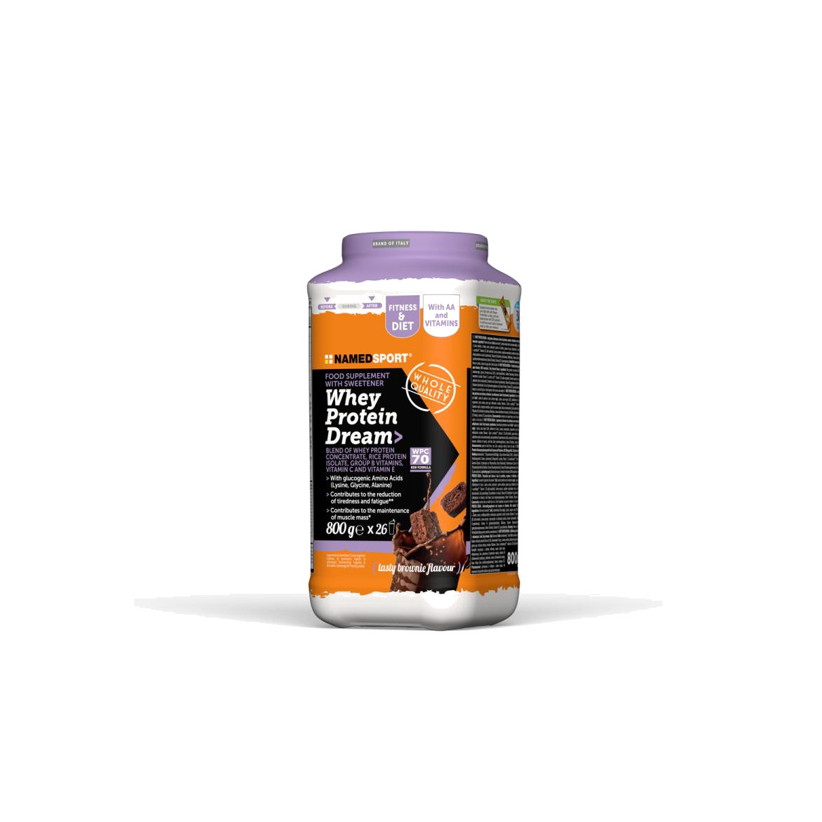 polvo de proteína suero whey protein dream tasty brownie 800g - caducidad 30/06/2026