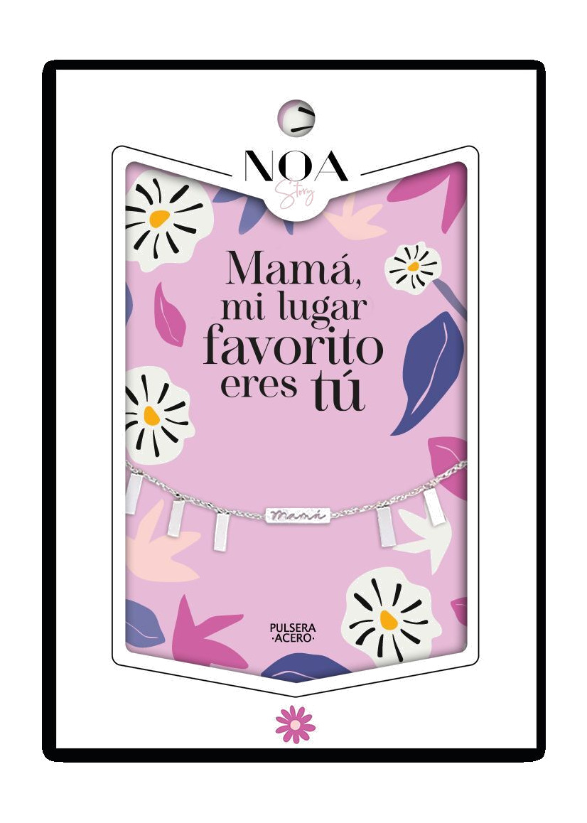 teräsrannekoru viestillä mama mi lugar favorito eres tu