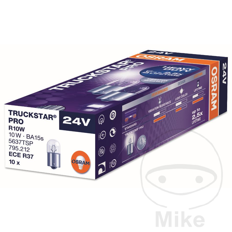 bombilla halógena 24v 10w ba15s 
truckstar pro