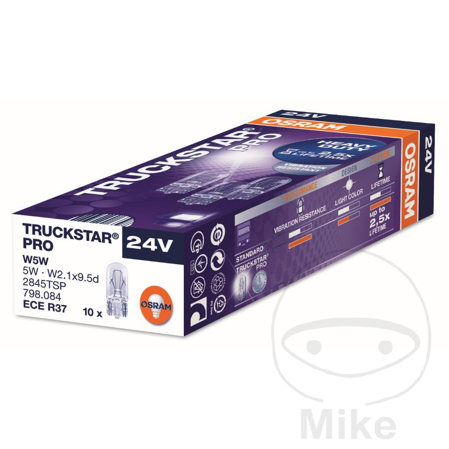 bombilla halógena 24v 5w w2.1x9.5d 
truckstar