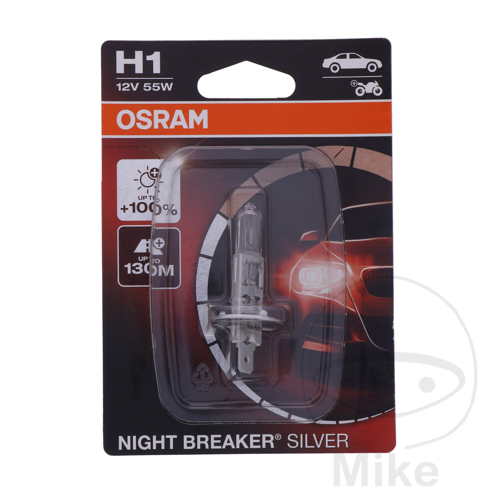 OSRAM halogen bulb H1 12V 55W  NIGHT BREAKER - Picture 1 of 1