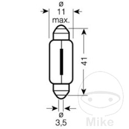 OSRAM Bombilla halógena 12V 5W SV8.5-8 41 MM ORIGINAL - FESTOON - Imagen 2 de 2