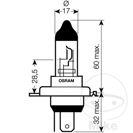 OSRAM ampoule halogène H4 12V 60/55W ORIGINAL - Afbeelding 1 van 1